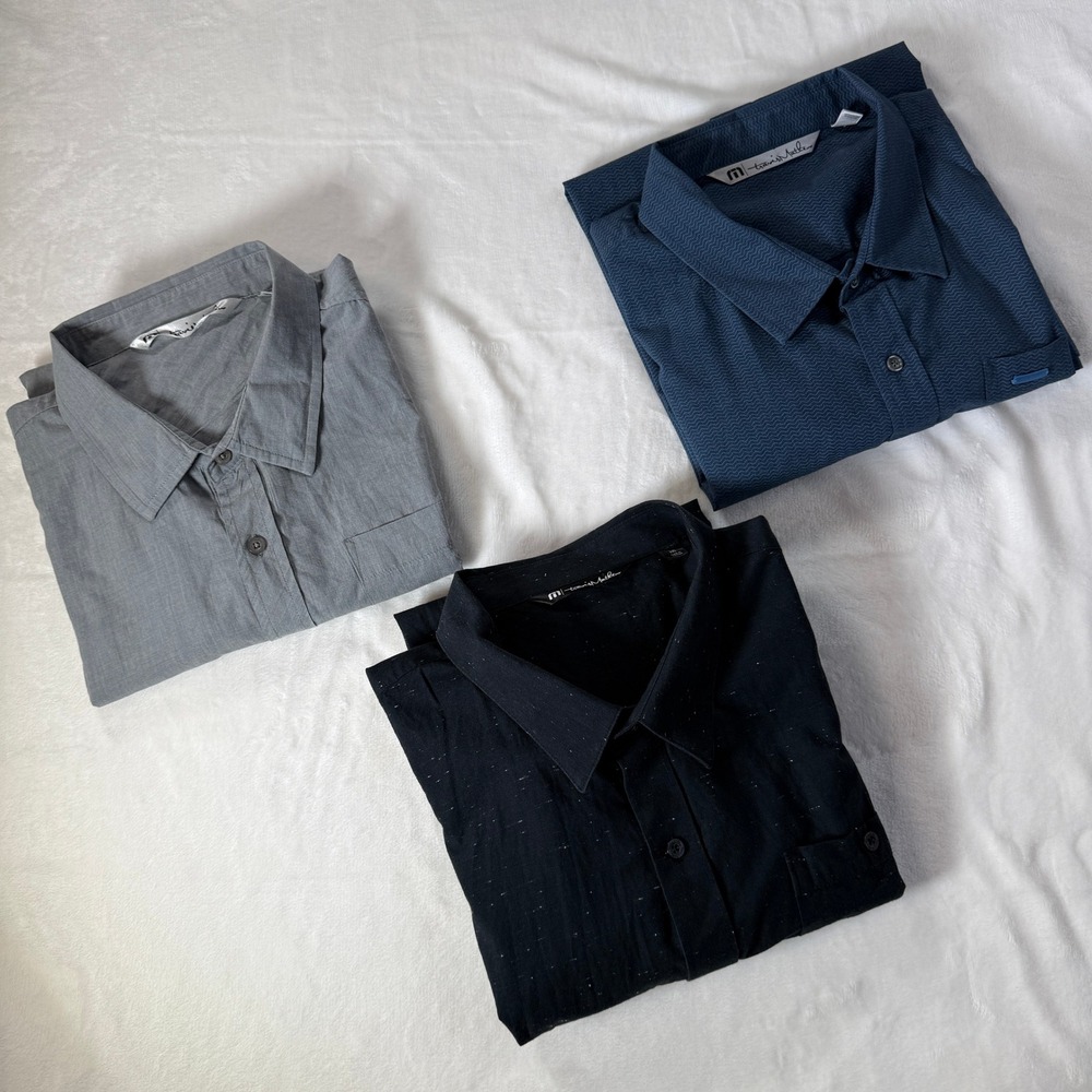 Travis Mathew Mens Short Sleeve Button Up Shirts Lot Bundle of 3 Size XXL